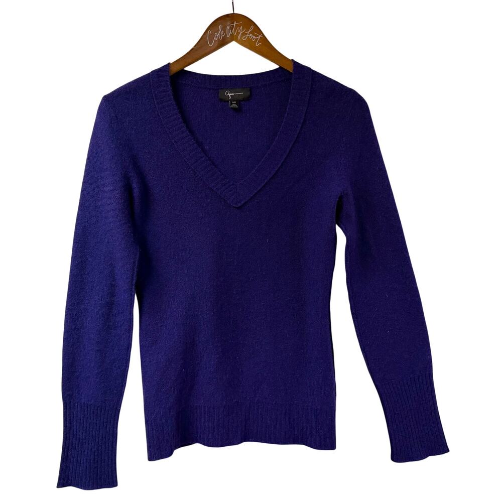 Aqua Cashmere Sweater 100% Cashmere Blue XS Pullover V Neck
